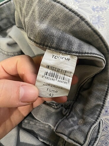 42 Beden gri Renk Touche kot pantolon