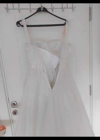 Askılı Uzun Beyaz A Kesim Gelinlik - Görsel 5