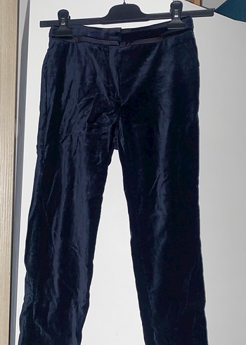Kadife koyu lacivert pantolon - Görsel 4