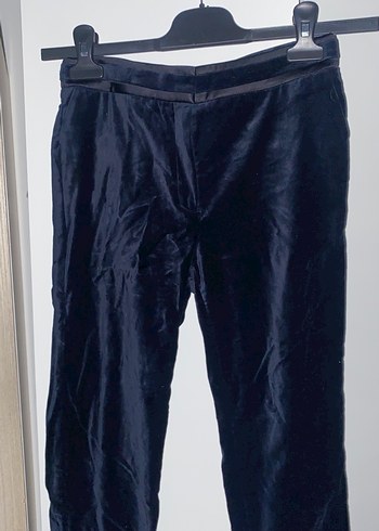 Kadife koyu lacivert pantolon - Görsel 3