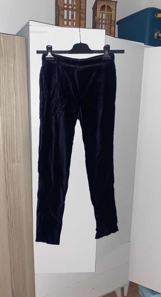 Kadife koyu lacivert pantolon - Görsel 2