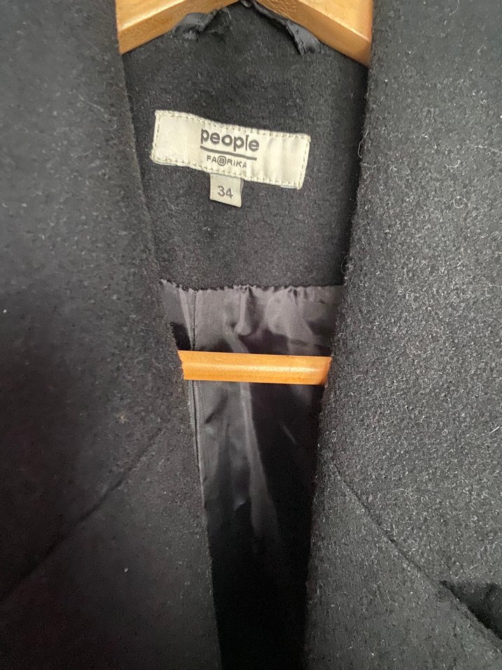 Fabrika siyah kaşe kaban - Görsel 2