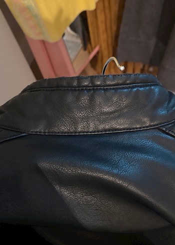 Mavi marka Siyah Erkek Deri Biker Ceket - Görsel 6