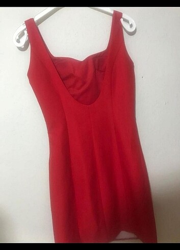 s Beden kırmızı Renk Sırt dekolteli mini elbise