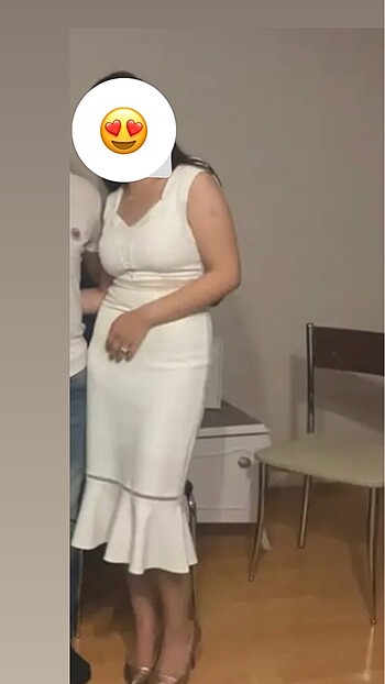 38 Beden Beyaz kumaş elbise