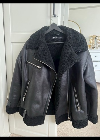 Zara Zara Kahverengi Deri Kürklü Kadın Ceket