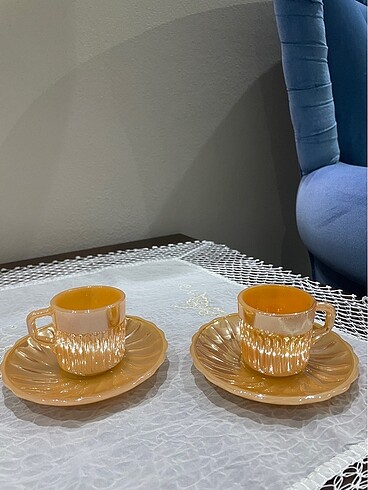 Beden altın Renk Vintage sarı fincan