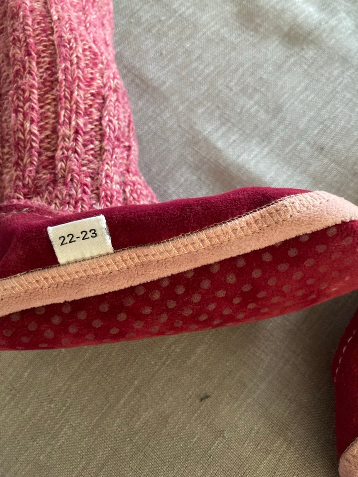 Çocuk Örgü ve kadife panduf - Görsel 3