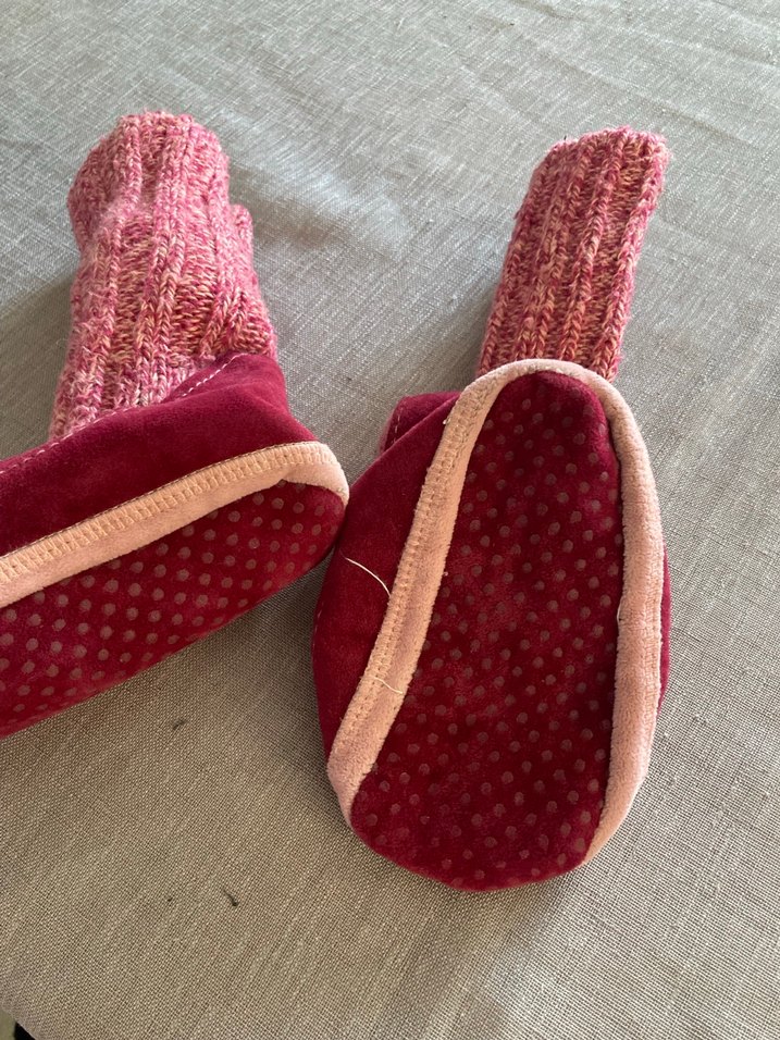 Çocuk Örgü ve kadife panduf - Görsel 4