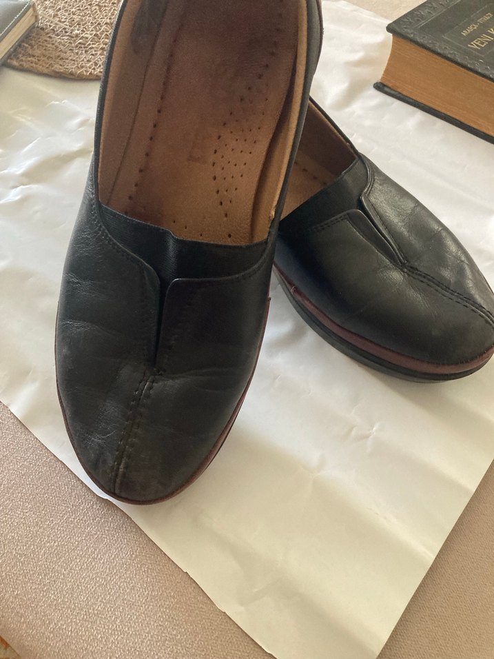 Bordo Kadın iç dış yumuşak deri ayakkabı - Görsel 3