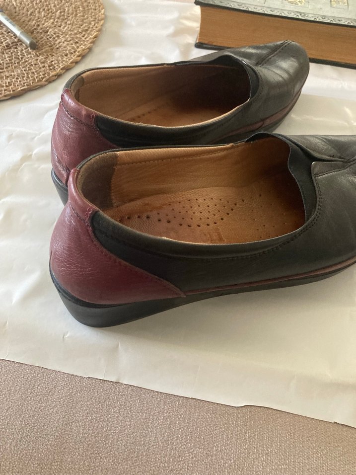 Bordo Kadın iç dış yumuşak deri ayakkabı - Görsel 5