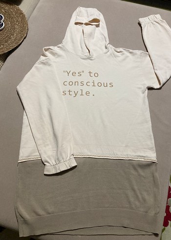 Tiriko parçalı Kapüşonlu renk bloklu Sweatshirt - Görsel 3