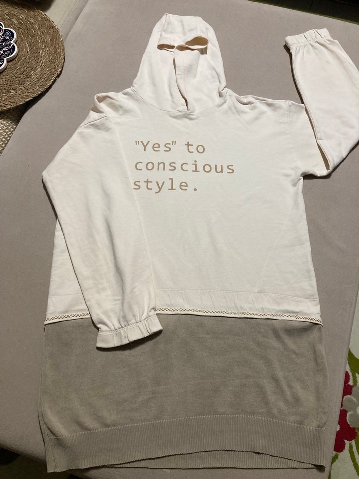 Tiriko parçalı Kapüşonlu renk bloklu Sweatshirt - Görsel 3