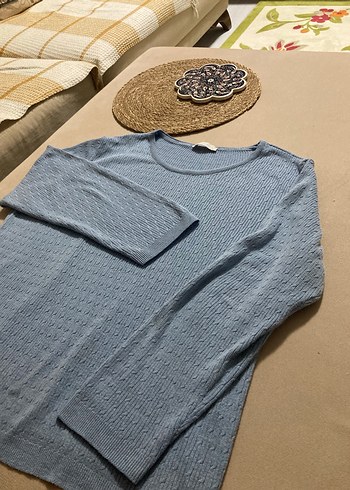 Mavi saç Örgüsü LCW Kazak - Görsel 3