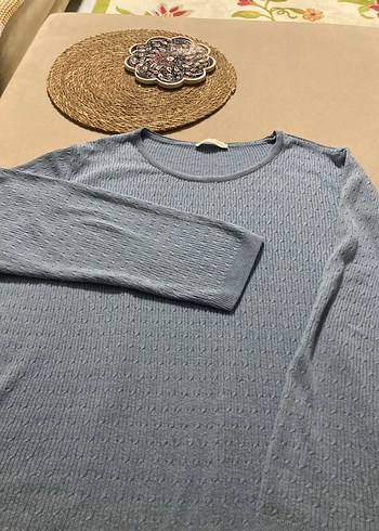 Mavi saç Örgüsü LCW Kazak - Görsel 4