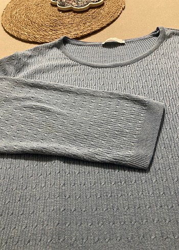 Mavi saç Örgüsü LCW Kazak - Görsel 6