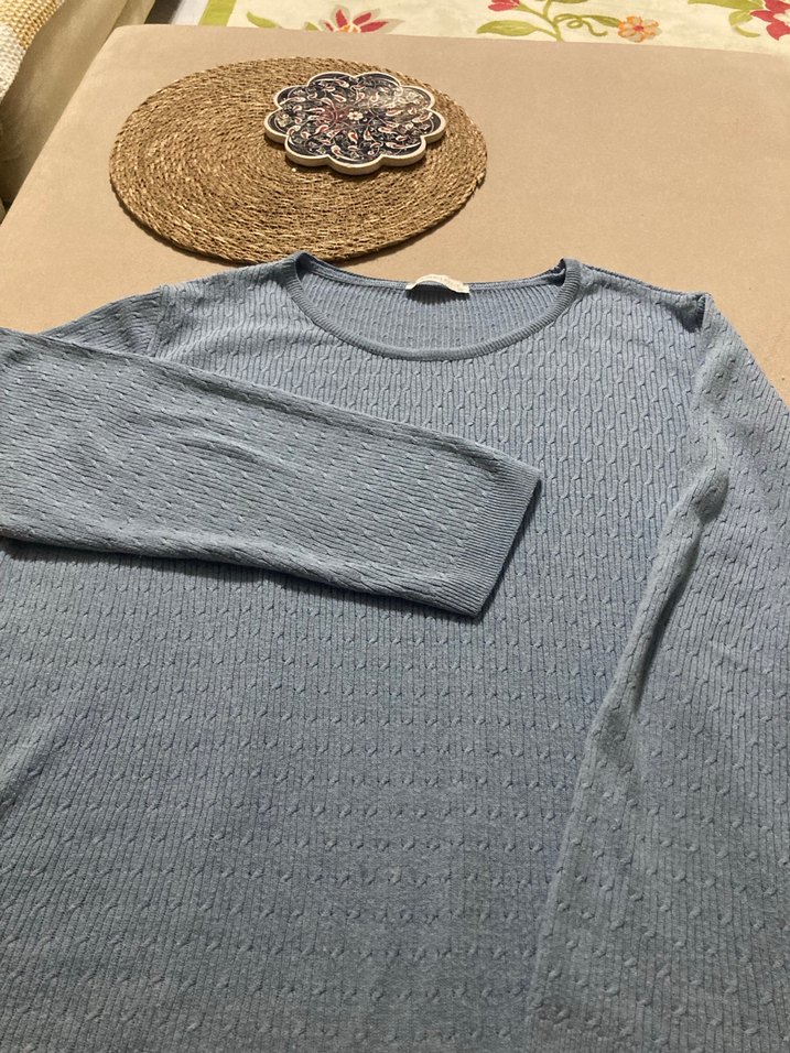 Mavi saç Örgüsü LCW Kazak - Görsel 4