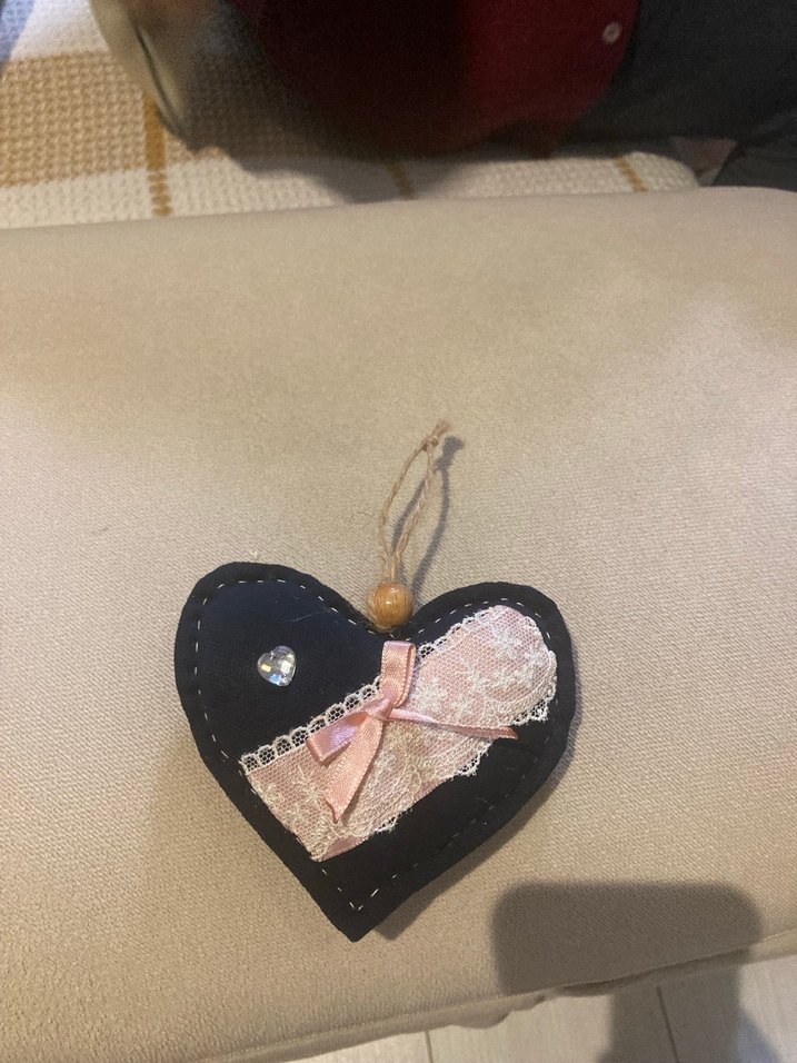 Dantel Detaylı Siyah Vintage Anahtarlık - Görsel 2