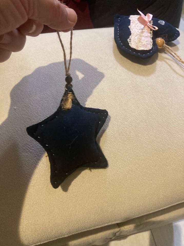 Nakışlı Kurdeleli Siyah Yıldız anahtarlık - Görsel 3