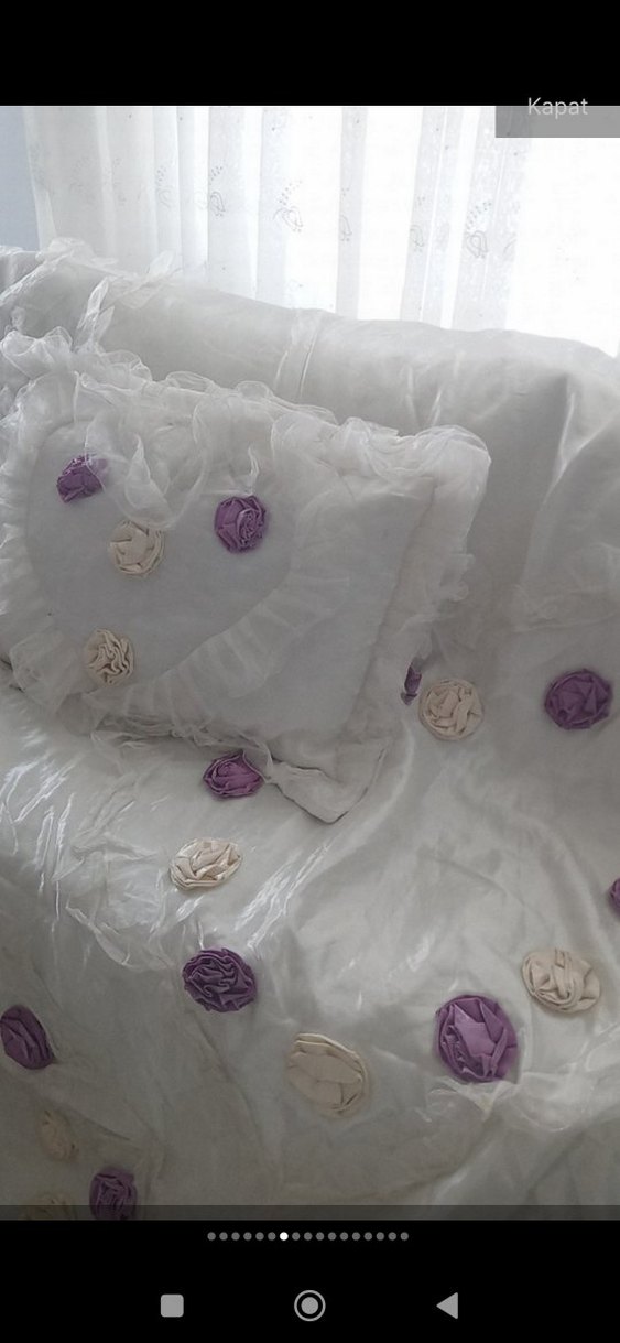 Beyaz Nakışlı Yatak Örtüsü - Görsel 4