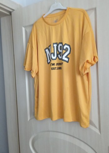 Sarı Oversize Tişört NJ92 Baskılı