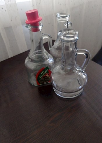 Renkli Kapaklı Cam Yağlık ve Sirkelik Seti