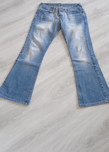 Kadın Mavi Baggy Denim Pantolon