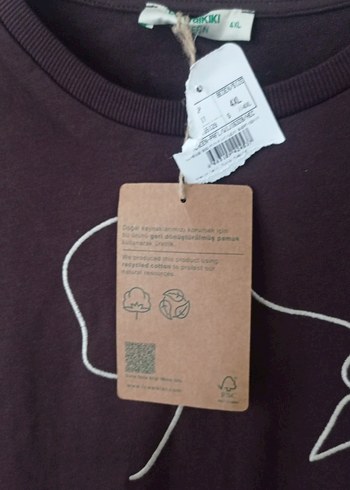 LC Waikiki Drapeli Uzun Kahverengi Kadın Sweatshirt
