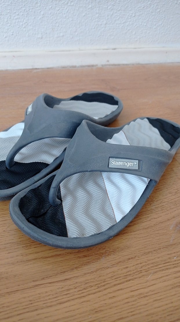 Gri Erkek Ev Terliği Velcro Bantlı - Görsel 3