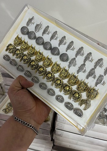 Altın Renkli Bohem Vintage Yüzük Seti - Görsel 6