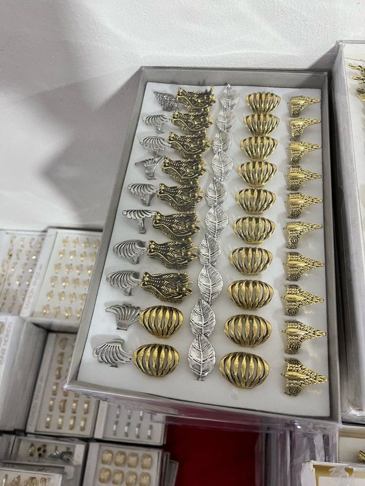 Altın Renkli Bohem Vintage Yüzük Seti - Görsel 2