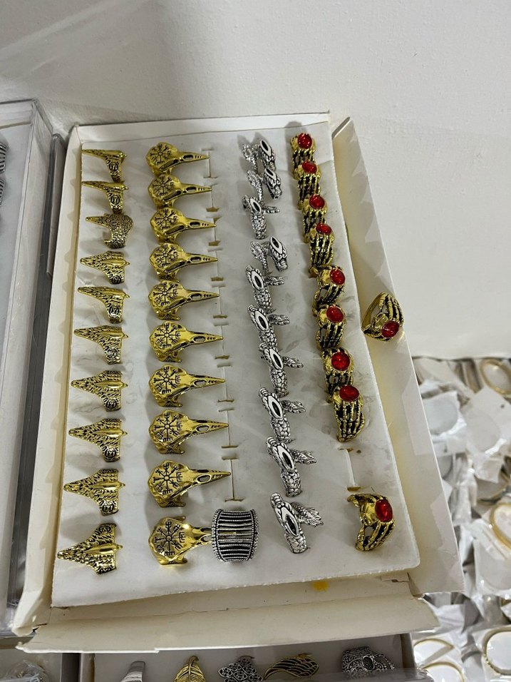 Altın Renkli Bohem Vintage Yüzük Seti - Görsel 3