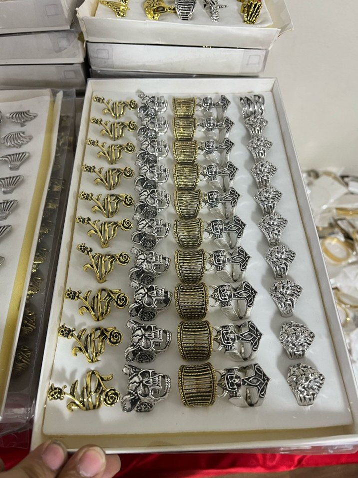 Altın Renkli Bohem Vintage Yüzük Seti - Görsel 5