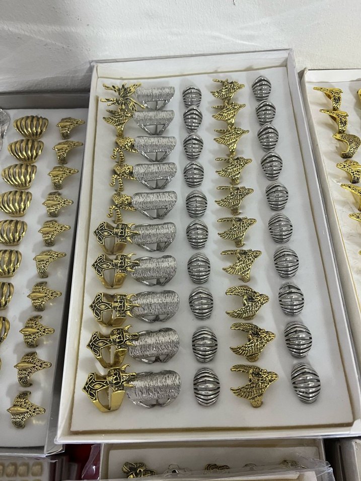 Altın Renkli Bohem Vintage Yüzük Seti - Görsel 4