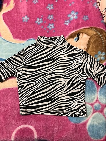 zebra desenli crop