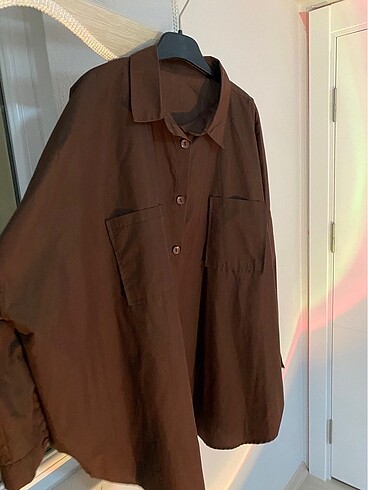 Diğer Kahve oversize gömlek