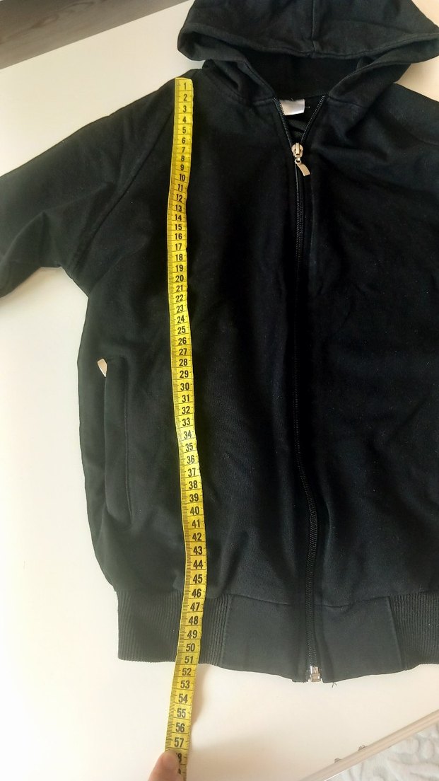 Siyah Erkek Çocuk Kapüşonlu Fermuarlı hirka - Görsel 3