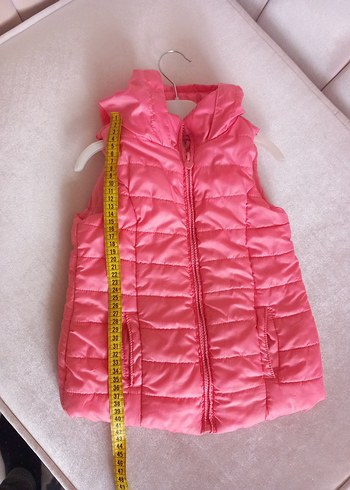 Kız Çocuk Pembe Kapüşonlu Şişme Yelek - Görsel 2