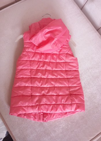 Kız Çocuk Pembe Kapüşonlu Şişme Yelek - Görsel 4