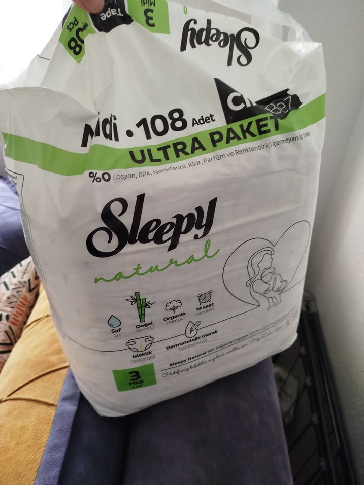 Sleepy Natural Bebek Bezi 108'li Ultra Paket M 3 Numara - Görsel 2