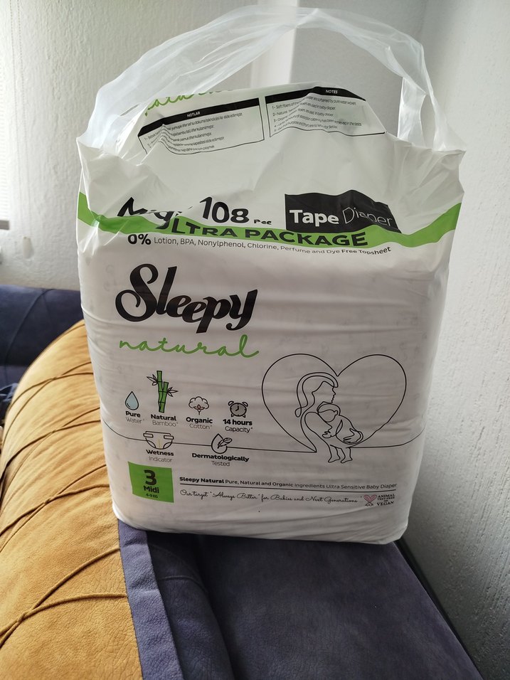 Sleepy Natural Bebek Bezi 108'li Ultra Paket M 3 Numara - Görsel 3