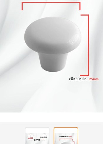 Beyaz Mantar Kulp - Görsel 2