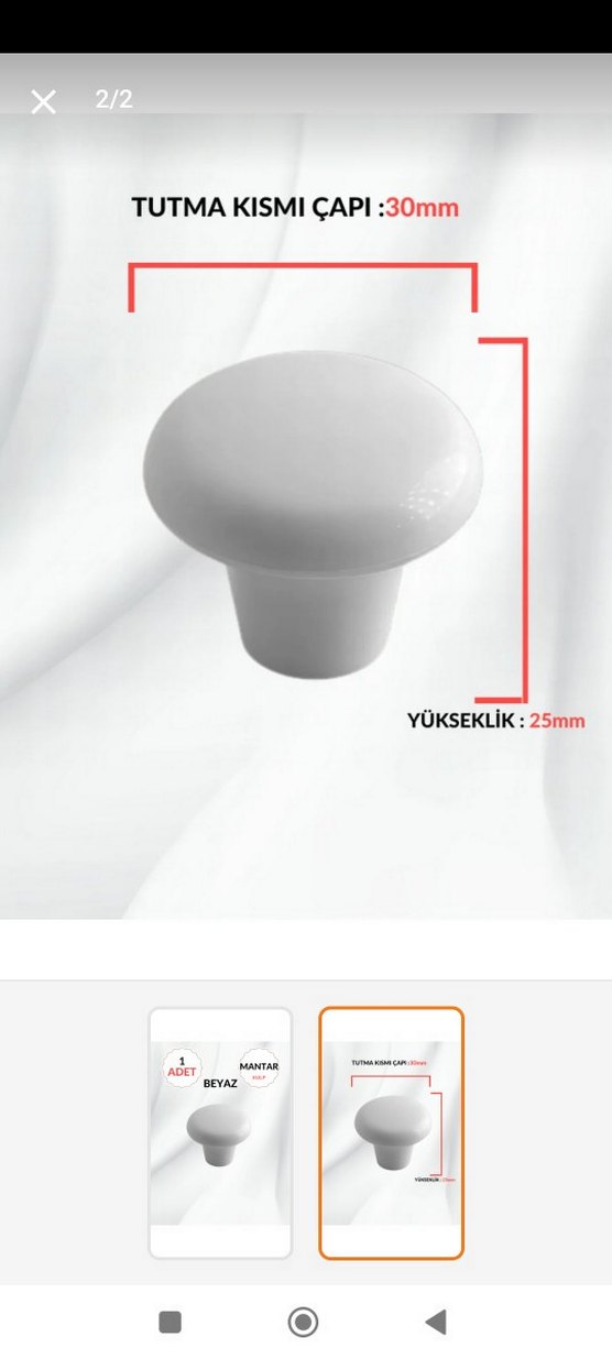 Beyaz Mantar Kulp - Görsel 2