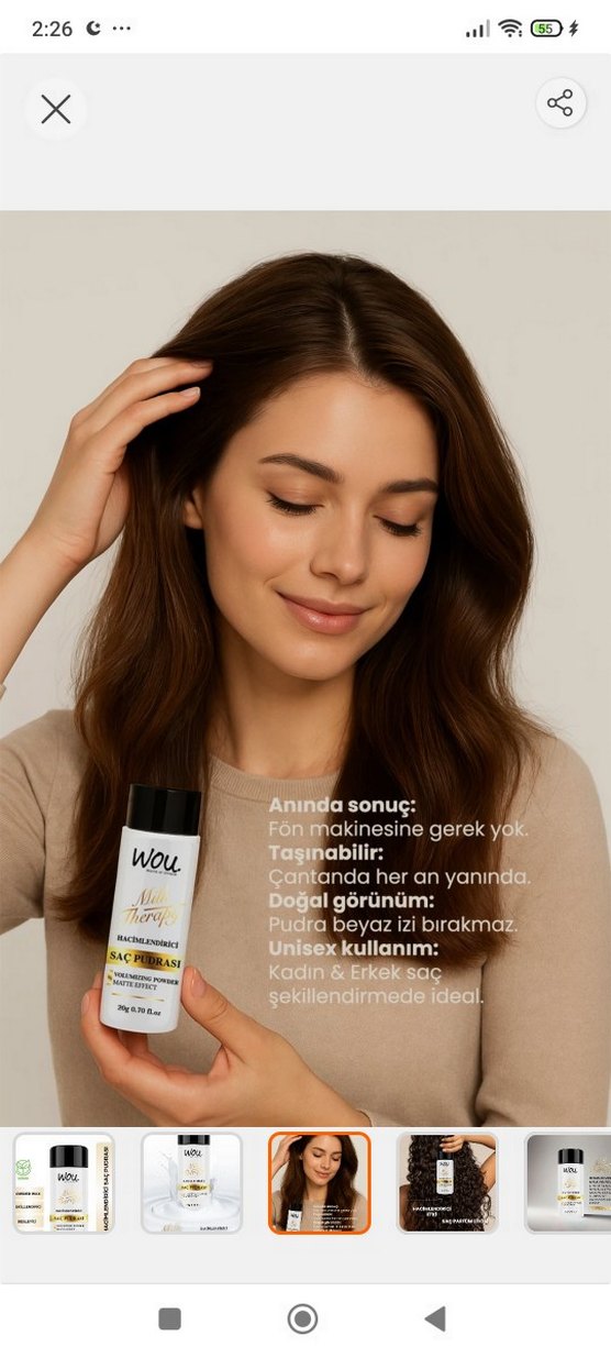 WOU Vegan Hacimlendirici Saç Pudrası 20g - Görsel 5