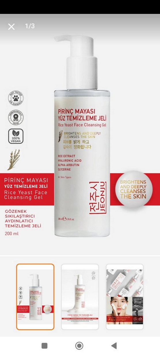 Pirinç Mayası Yüz Temizleme Jeli - Görsel 3