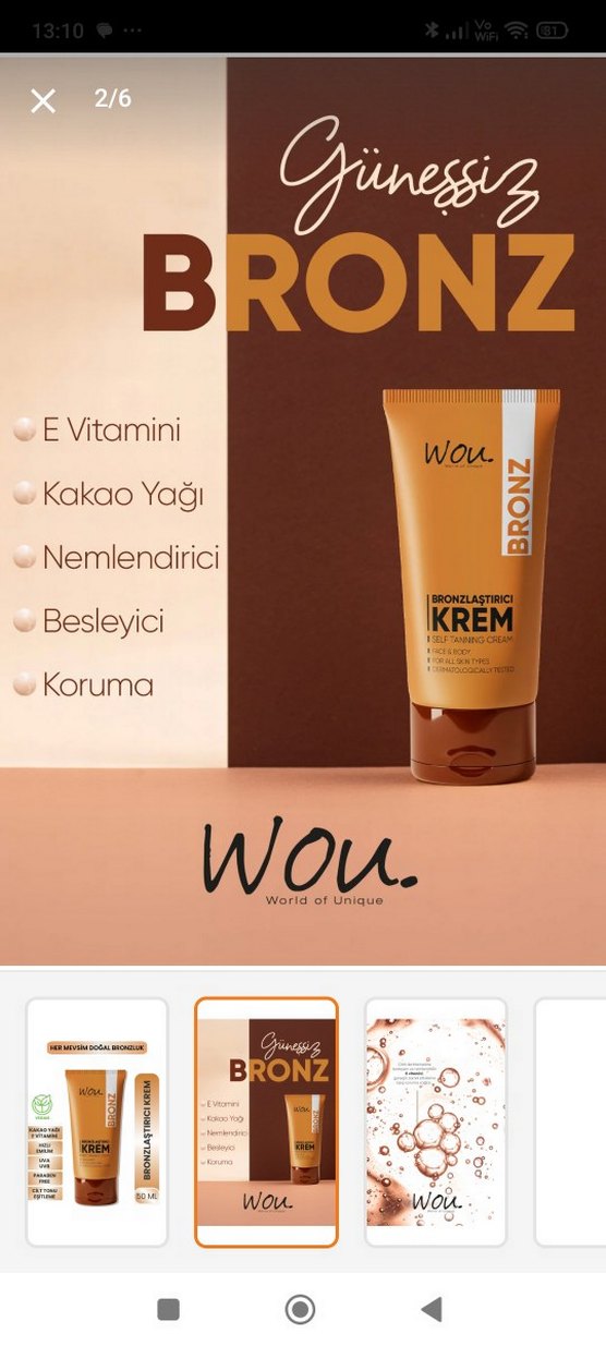 Günessiz Bronzlaştırıcı Krem - Görsel 2