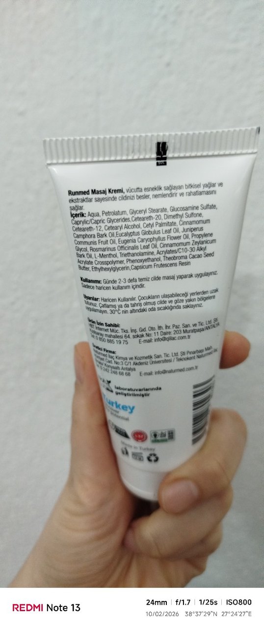 RUNMED Masaj Kremi 100 ml - Görsel 2