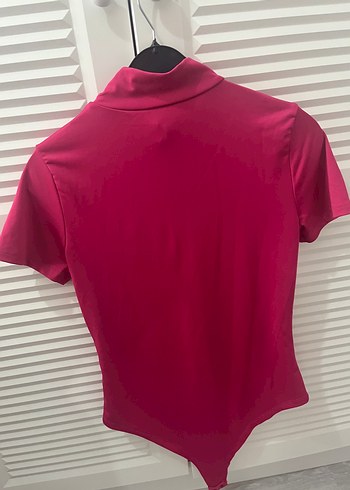 Zara Pembe Kısa Kollu Yüksek Yakalı Kadın Bluz