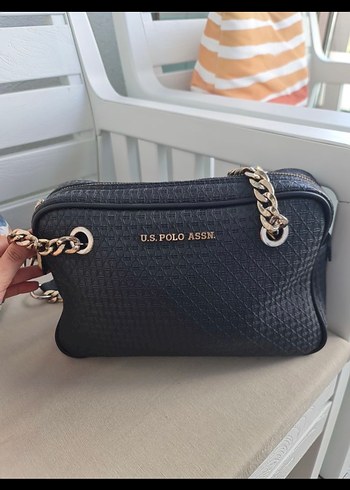 U.S. Polo Assn. Siyah Zincir Detaylı Deri Çanta Orjınal
