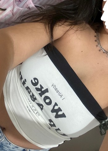 Bershka Straplez Crop - Görsel 5